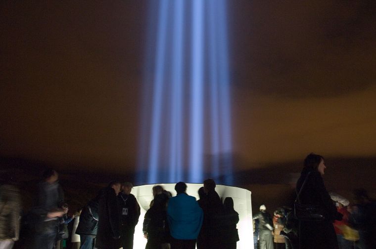 Imagine Peace Tower lit today