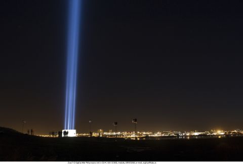 Imagine Peace Tower in Viðey.