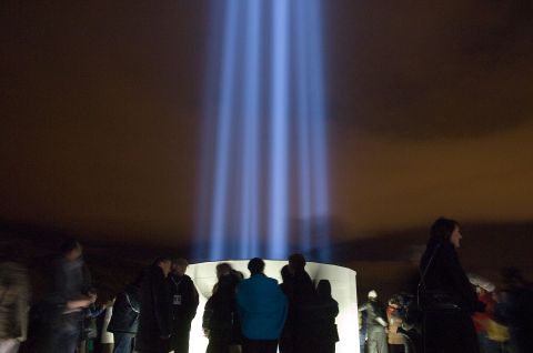 Imagine Peace Tower lit today