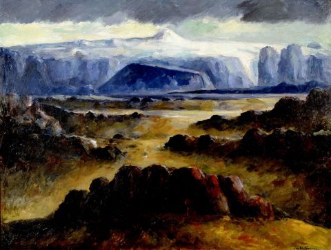 Jón Stefánsson, Tindafjallajökull, 1940, Olía á masónít.