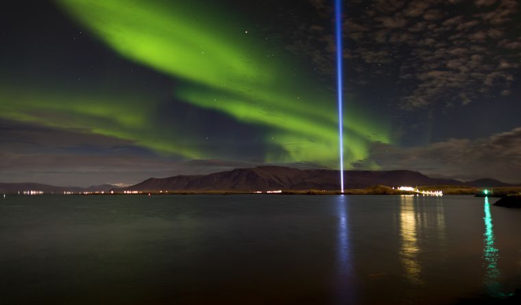 Imagine Peace Tower in Viðey Island