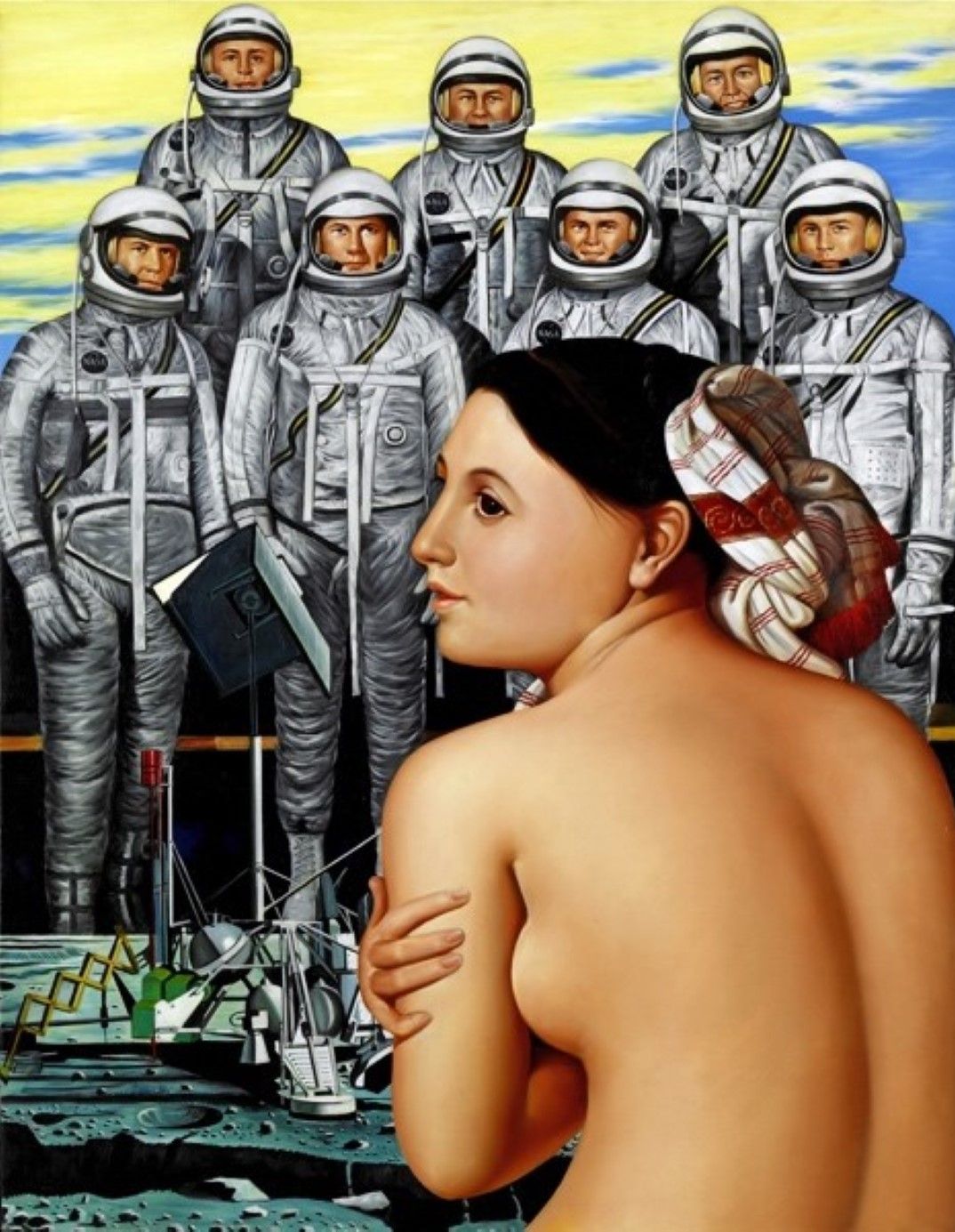 Erró, Mercury Astronauts in Spacesuits 1980, Oil on canvas 100 x 76 cm. 