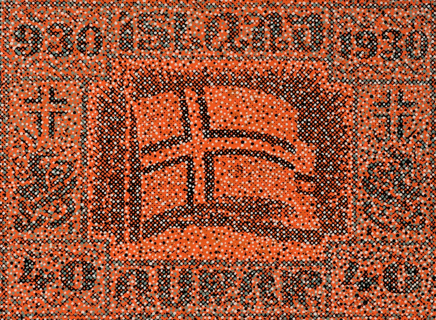 BIRGIR ANDRÉSSON Stamp (40 aurar, fáni), 1989 silkscreen and oil on masonite 77 x 103 cm.